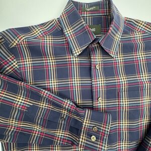Eddie Bauer Mens Wrinkle Resistant Plaid Button Up Long Sleeve Shirt Y2K‎